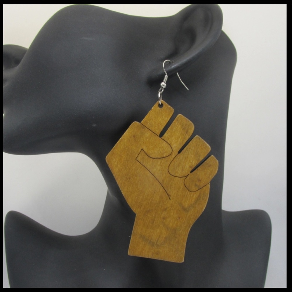 African Queen  Black Power Wood Earrings⚫️⚫️⚫️⚫️⚫️